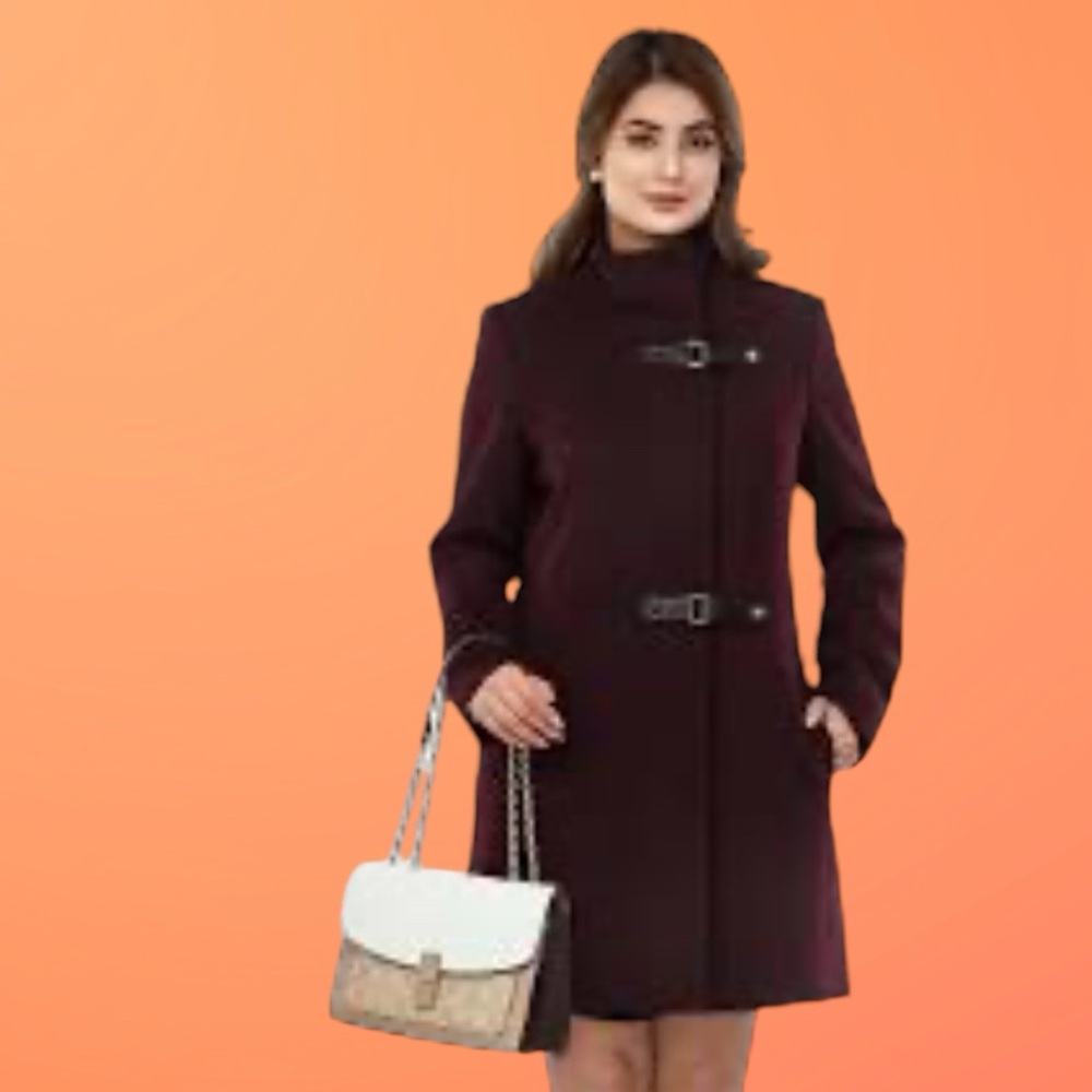 Ralph Lauren Purple Solid Coat for Women Size 18